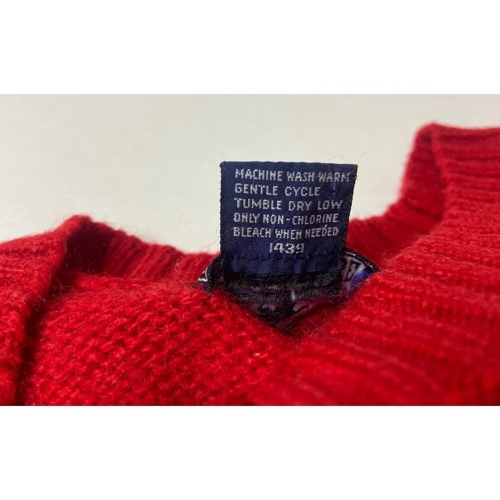 Steeplechase Red Wool Blend Crewneck Sweater Mens XL Solid‎ Long Sleeve Knit